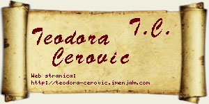 Teodora Cerović vizit kartica